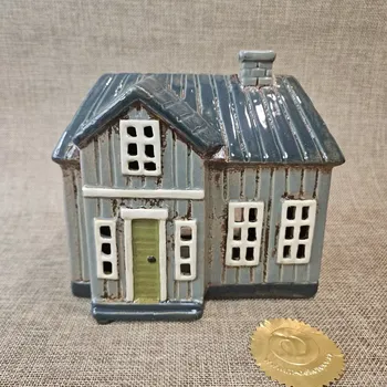 Svícen Keramický domeček ´modra vila´ (Keramický domeček ´modra vila´)