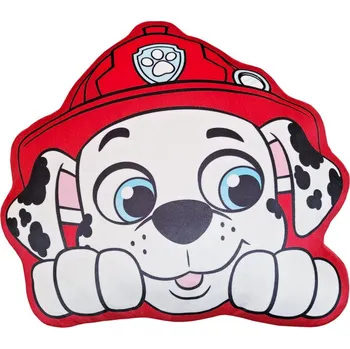 Dekorativní polštářek Halantex • Tvarovaný 3D polštářek Tlapková patrola - Paw Patrol - motiv Marshall - 40 x 35 cm