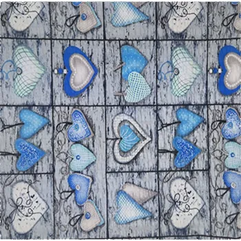 Povlak na dekorativní polštářek 4sleep Dekorační krepový povlak na polštář 40 × 40 - Srdce modré na šedé