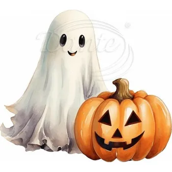 Textilní nažehlovací páska Dante Nažehlovačka Duch a dýně - 11 x 12 cm