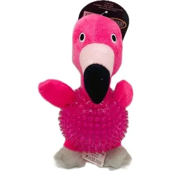 Hračka pro psa Hračka SALAČ plyš/guma - plameňák s míčkem 17cm