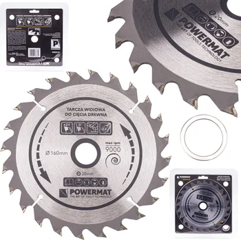 Pilový kotouč Vidiový pilový kotouč na dřevo 160 × 20 mm, 24 zubů TDD-160x20x24Z, Powermat PM0878