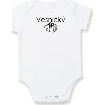 Vesnický balík - Body kojenecké s krátkým rukávem - Krátký r. 3-6 měs ( Bílá )