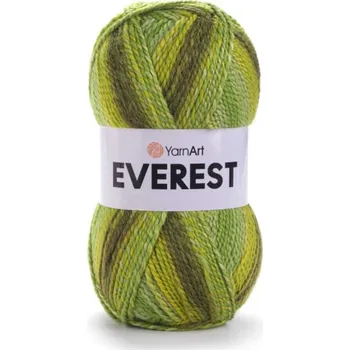 Příze Yarn Art příze Everest 7052 zelená, zlatožlutá, hnědá