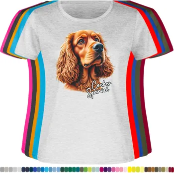 Dámské tričko damske-levne-bavlnene-tricko-digitalni-potisk-pes-kokrspanel Barva: Ash melange - popelová směs, velikost: L