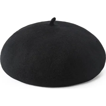 Čepice Rak Klasický černý dámský baret CDW-0036 Velikost: ONE SIZE, Barva: Černá