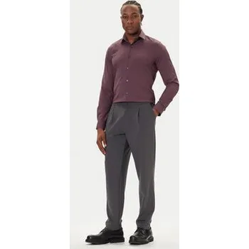 Pánská móda Calvin Klein Košile LV019EU073 Bordó Slim Fit 40