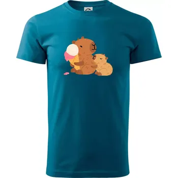 Pánská móda Kapybara se zmrzlinou - Klasické pánské triko vyšší gramáže - S ( Petrolejová )