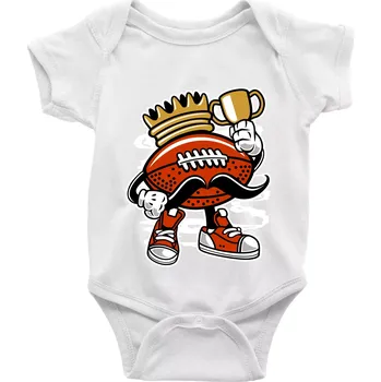 Kojenecký body Americanos fotbal král - Body kojenecké s krátkým rukávem - Krátký r. 3-6 měs ( Bílá )