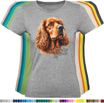 Dámské tričko damske-levne-bavlnene-tricko-digitalni-potisk-pes-kokrspanel Barva: Grey melange - šedá směs, velikost: XL