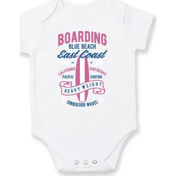 Kojenecký body Boarding Blue Beach - Body kojenecké s krátkým rukávem - Krátký r. 3-6 měs ( Bílá )