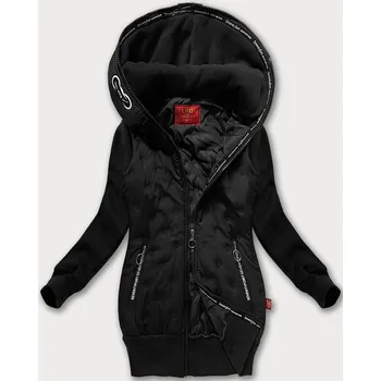 Černá dámská mikino-bunda s kapucí LHD (AMG-162A) odstíny černé L (40)