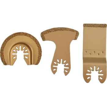 Pilový kotouč 3dílná sada karbidových nástavců na oscilační řezačku Pilové kotouče 52mm půlkruh 79mm E tvar 75mm zakřivený řezný kotouč