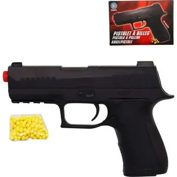 Dětská zbraň Pistole kuličkovka 20cm černý revolver na kuličky set s náboji
