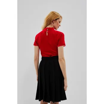 Dámská halenka Halenka s volánky u výstřihu a rukávů Marisse černá | tmavě červená | červená 1916480