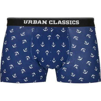 Pánské boxerky 5-pack kotva aop+blk+blk+cha+cha Urban Classics černá | modrá | šedá | vícebarevná | vícebarevná 1757839