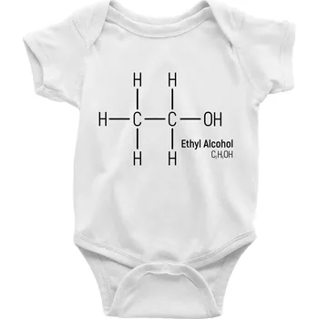 Kojenecký body Molekulární struktura Ethanol - Body kojenecké s krátkým rukávem - Krátký r. 3-6 měs ( Bílá )