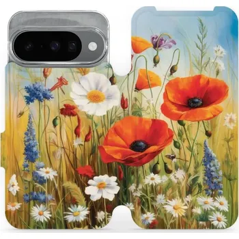 Pouzdro na mobilní telefon Flipové pouzdro Mobiwear - Google Pixel 10 - VP43S Letní louka (Knížkové flip pouzdro, obal, kryt na mobil Google Pixel 10 - VP43S Letní louka, materiál Umělá kůže + TPU - ochrana 360°, stojánek, silikonová vanička, magnetické zavírání)