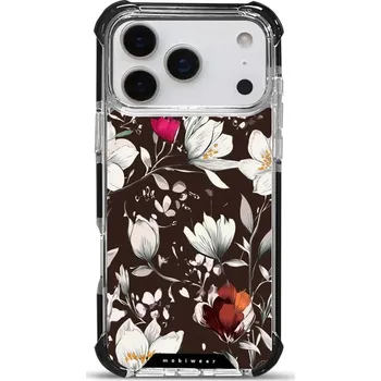Pouzdro na mobilní telefon Odolný obal Mobiwear MagSafe Elite Bumper - Apple iPhone 17 Pro Max - DP72D Květy na hnědé (Odolný kryt, pouzdro, obal Mobiwear Elite Bumper na mobil Apple iPhone 17 Pro Max - DP72D Květy na hnědé, materiál Plast + TPU silikon + kov - zesílená ochrana)