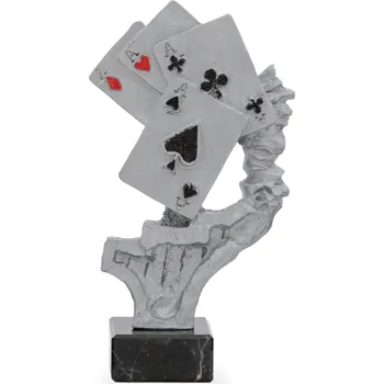 Trofej luxusní se symbolem karet, výška 24 cm, vícebarevná