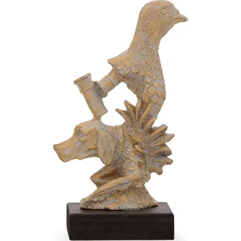 Trofej luxusní se symbolem myslivosti, výška 27 cm, zlatá