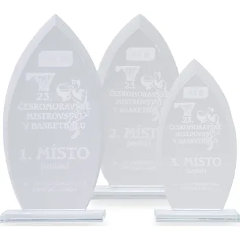 Skleněná plaketa s laserovým gravírováním, 90x180mm