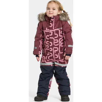dívčí zimní kombinéza Dětská zimní kombinéza Didriksons Bjärven print path s pink - ROSTOUCÍ velikost 110