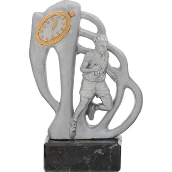 Trofej luxusní se symbolem atletiky, výška 17,5 cm, stříbrná/zlatá