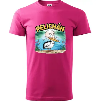 Pánská móda Pelichán - Klasické pánské triko vyšší gramáže - L ( Purpurová )