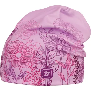 Čepice Fleecová čepice Yetti - vzor 50 - fialková - květiny 50 - 52