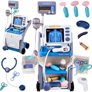 Hra na doktory Zdravotnický vozík Happy Doctor Modrá