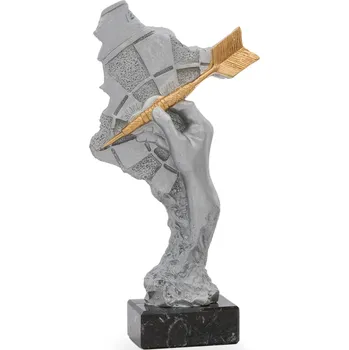 Trofej luxusní se symbolem šipek, výška 26,5 cm, stříbrná/zlatá