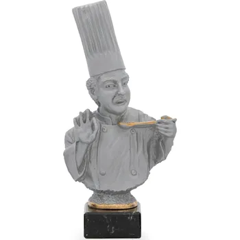 Trofej luxusní se symbolem gastronomie, výška 26 cm, stříbrná/zlatá