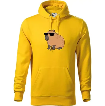 Pánská mikina Hustá kapybara - Mikina pánská Cape s kapucí - M ( Žlutá )