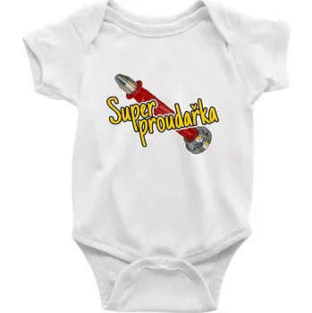 Kojenecký body Super proudařka - Body kojenecké s krátkým rukávem - Krátký r. 3-6 měs ( Bílá )
