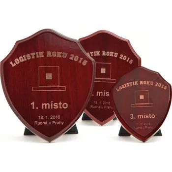 Dřevěná plaketa s laserovým gravírováním, 85x100mm