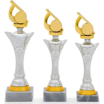 Pohár EDICE FOTBAL, výška 26 cm, stříbrný/zlatý