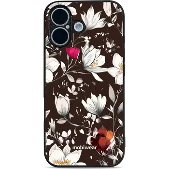 Pouzdro na mobilní telefon Lesklý kryt Mobiwear Glossy - Apple iPhone 17 - GP72G Květy na hnědé (Prémiové lesklé pouzdro, obal, kryt Mobiwear Glossy na mobil Apple iPhone 17 - GP72G Květy na hnědé, materiál Plast + TPU silikon - krytí po všech stranách, neošoupatelný potisk, tenké)