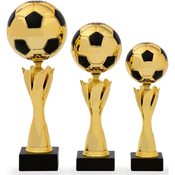 Pohár EDICE FOTBAL, výška 30 cm, zlatý/černý