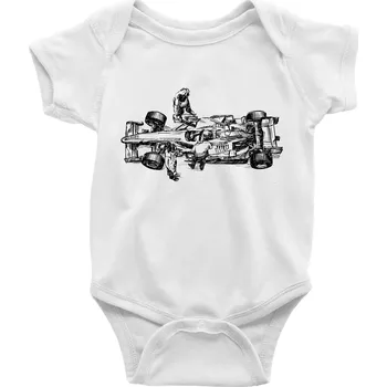 Kojenecký body Formule v depu - Body kojenecké s krátkým rukávem - Krátký r. 3-6 měs ( Bílá )