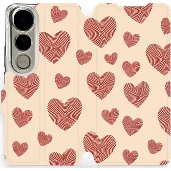 Pouzdro na mobilní telefon Flipové pouzdro Mobiwear - Vivo V50 Lite - VP93S Otisk srdce (Knížkové flip pouzdro, obal, kryt na mobil Vivo V50 Lite - VP93S Otisk srdce, materiál Umělá kůže + TPU - ochrana 360°, stojánek, silikonová vanička, magnetické zavírání)