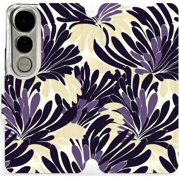 Pouzdro na mobilní telefon Flipové pouzdro Mobiwear - Vivo V50 Lite - VA47S Fialová flóra (Knížkové flip pouzdro, obal, kryt na mobil Vivo V50 Lite - VA47S Fialová flóra, materiál Umělá kůže + TPU - ochrana 360°, stojánek, silikonová vanička, magnetické zavírání)