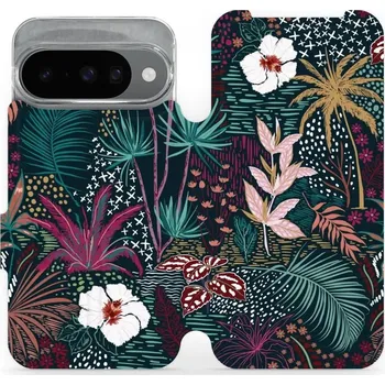 Pouzdro na mobilní telefon Flipové pouzdro Mobiwear - Google Pixel 10 - VP13S Temná flóra (Knížkové flip pouzdro, obal, kryt na mobil Google Pixel 10 - VP13S Temná flóra, materiál Umělá kůže + TPU - ochrana 360°, stojánek, silikonová vanička, magnetické zavírání)