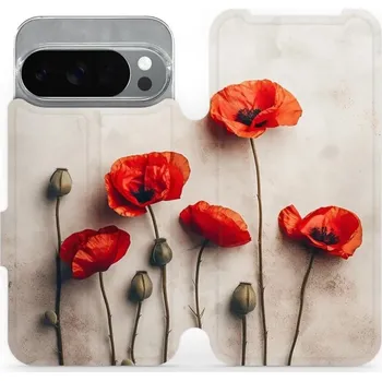 Pouzdro na mobilní telefon Flipové pouzdro Mobiwear - Google Pixel 10 Pro - VP42S Vlčí máky (Knížkové flip pouzdro, obal, kryt na mobil Google Pixel 10 Pro - VP42S Vlčí máky, materiál Umělá kůže + TPU - ochrana 360°, stojánek, silikonová vanička, magnetické zavírání)