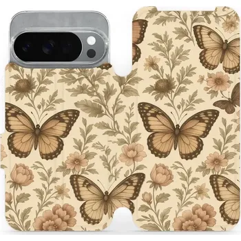 Pouzdro na mobilní telefon Flipové pouzdro Mobiwear - Google Pixel 10 Pro - VP92S Motýlové (Knížkové flip pouzdro, obal, kryt na mobil Google Pixel 10 Pro - VP92S Motýlové, materiál Umělá kůže + TPU - ochrana 360°, stojánek, silikonová vanička, magnetické zavírání)
