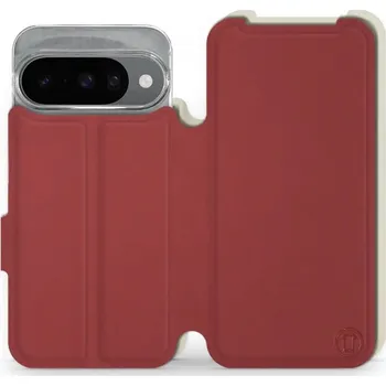 Pouzdro na mobilní telefon Flipové pouzdro Mobiwear Semiš - Google Pixel 10 - Cihlové & Béžové (Knížkové semišové flip pouzdro, obal, kryt na mobil Google Pixel 10 - Cihlové & Béžové, materiál semiš + TPU, ochrana 360°, stojánek, silikonová vanička, magnetické zavírání)