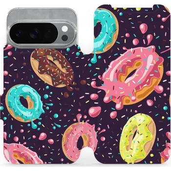 Pouzdro na mobilní telefon Flipové pouzdro Mobiwear - Google Pixel 10 Pro - VP19S Donutky (Knížkové flip pouzdro, obal, kryt na mobil Google Pixel 10 Pro - VP19S Donutky, materiál Umělá kůže + TPU - ochrana 360°, stojánek, silikonová vanička, magnetické zavírání)