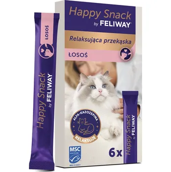 Pamlsek pro kočku FELIWAY Happy Snack 6x15g Lososová krémová svačinka pro kočky proti stresu