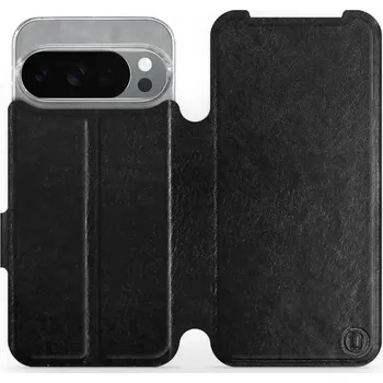 Flipové pouzdro Mobiwear - Google Pixel 10 Pro - Černé a šedé (Knížkové flip pouzdro, obal, kryt na mobil Google Pixel 10 Pro - Černé a šedé, materiál Umělá kůže + TPU - ochrana 360°, stojánek, silikonová vanička, magnetické zavírání)