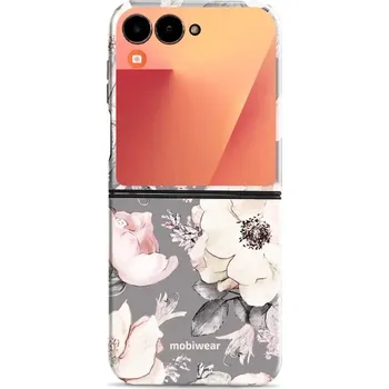 Pouzdro na mobilní telefon Odolný obal Mobiwear Elite Pro - Samsung Galaxy Z Flip 7 - EX06E Květy na šedém pozadí (Odolné pouzdro, obal kryt Mobiwear Elite Pro - maximální ochrana mobilu Samsung Galaxy Z Flip 7, zesílené hrany, přesné výřezy, pohodlné držení, odolná grafika, kvalit